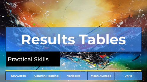 Practical Skills - Lesson 3 Drawing Tables