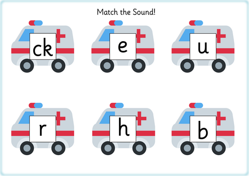 ck, e, u, r, h, b Match the sound phonic mat | Teaching Resources