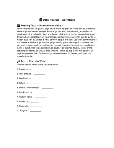 GCSE FRENCH STUDIO - Ma routine scolaire | Teaching Resources
