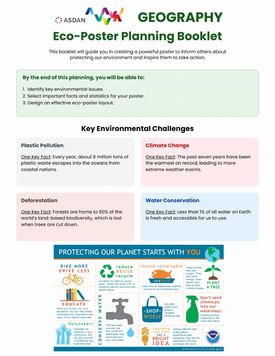 ASDAN Geography - Design an 'Eco Poster' Task Booklet