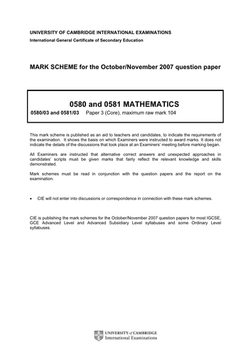 UNIVERSITY OF CAMBRIDGE INTERNATIONAL EXAMINATIONS IGCSE past paper ...
