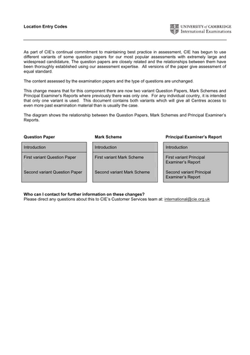 UNIVERSITY OF CAMBRIDGE INTERNATIONAL EXAMINATIONS IGCSE past paper ...
