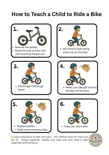 How to teach a child to ride a bike | Teaching Resources