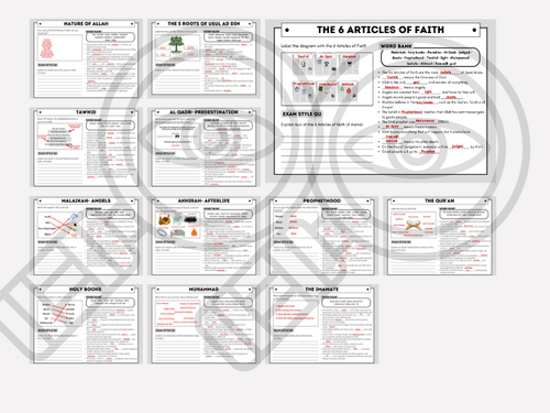 GCSE RS AQA Islam Beliefs and Teachings Worksheet Pack | Teaching Resources