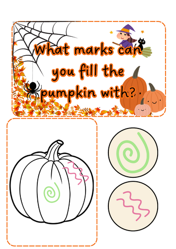 Halloween - Mark making pumpkins
