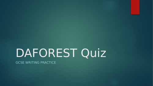 GCSE DAFOREST QUIZ