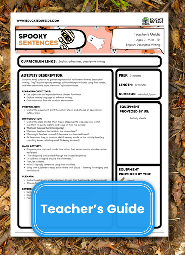 Spooky Sentences – Outdoor Halloween Writing Activity | Teaching Resources