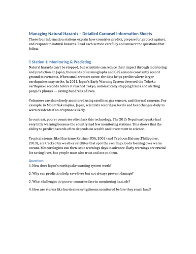 Ks3 Natural Hazards Managing Natural Hazards Teaching Resources