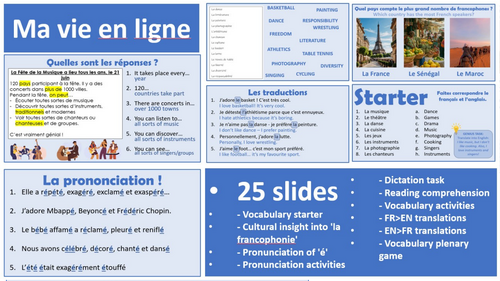 2026 French AQA GCSE Module 1.1 - Ma vie en ligne