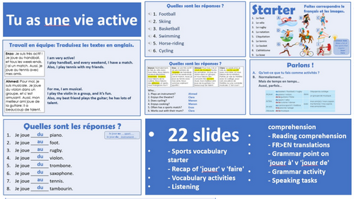 2026 French AQA GCSE Module 1.2 - Tu as une vie active ?
