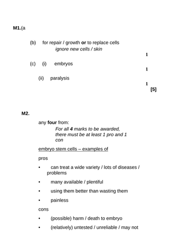 GCSE Biology Cell Division revision organiser and exam questions ...