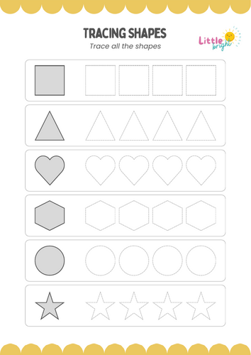 Trace the Shapes Worksheet | Fine Motor & Shape Recognition | EYFS & KS1