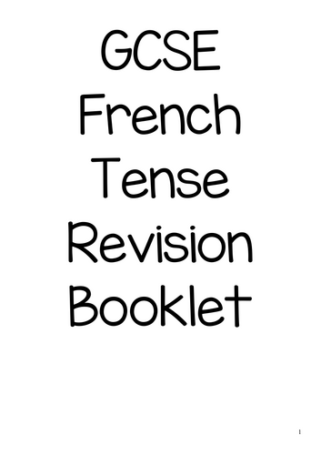 GCSE French Tense Revision Booklet | Teaching Resources