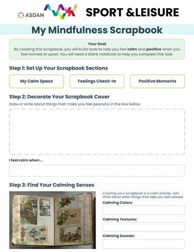 ASDAN LIFE SKILLS - Sport and Leisure - Making a Mindfulness Scrapbook