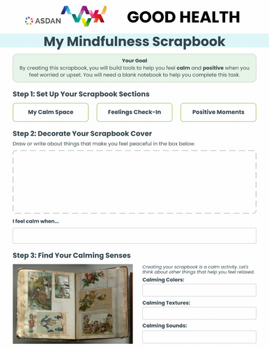 ASDAN LIFE SKILLS - Good Health - Making a Mindfulness Scrapbook Project