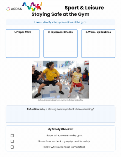 ASDAN Life Skills - Sport and Leisure - Gym Safety