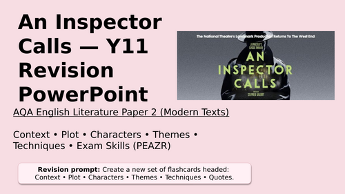 An Inspector Calls - Revision PPT | Teaching Resources