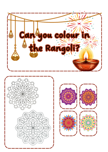 Diwali rangoli colouring