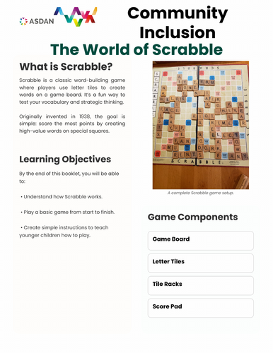 ASDAN Life Skills - Community Inclusion - Explaining Scrabble Task