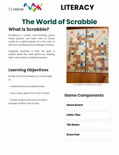 ASDAN Life Skills - Literacy - Explaining Scrabble Task