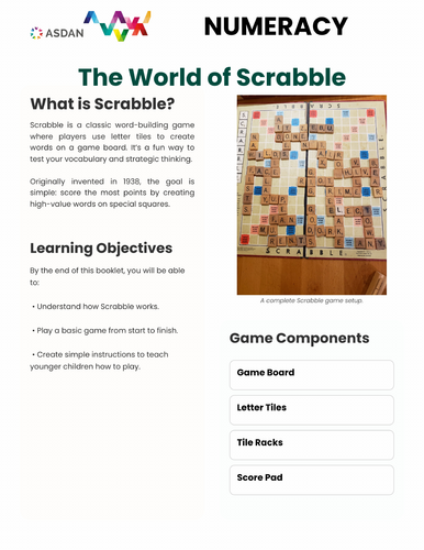 ASDAN Life Skills - Numeracy - How to teach Scrabble