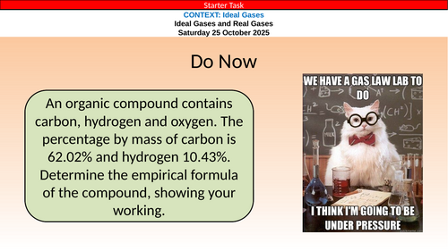 IB Chemistry (2025) S1.5 Ideal Gases