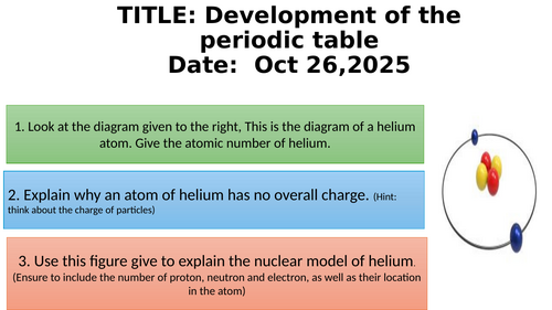 Development of the periodic table