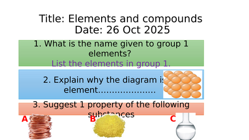 KS3/4- Elements and compounds
