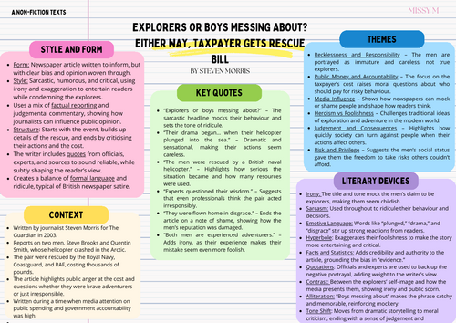 Explorers, or boys messing about? Either way, taxpayer gets rescue bill Steven Morris Revision Sheet