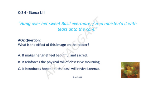 KEATS: ISABELLA – AO2 PPT Quiz | A Level Lit B | Teaching Resources
