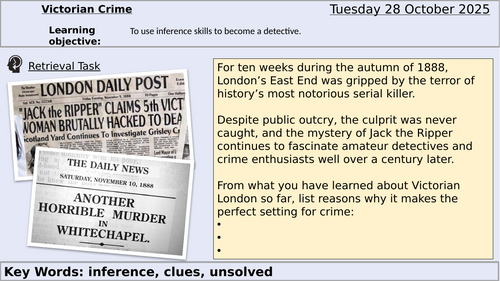 Non-Fiction reading inference and analysis, Jack the Ripper | Teaching ...