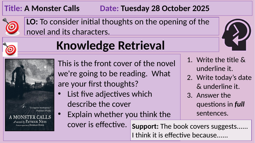 A Monster Calls English Key Stage 3 Unit of Work | Teaching Resources