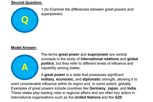 EDEXCEL A Level Politics Model Answers - Full Papers - Paper 3b Global ...