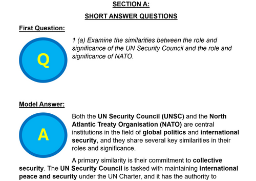 EDEXCEL A Level Politics Model Answers - Full Papers - Paper 3b Global ...