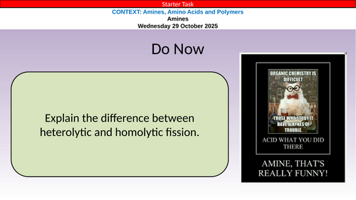 OCR A Level Chemistry Chapter 27 - Amines, Amino Acids and Polymers