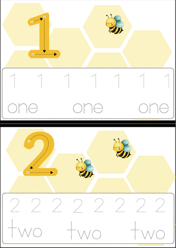 digital Number Poster & Tracing Cards | Printable Counting Activity ...