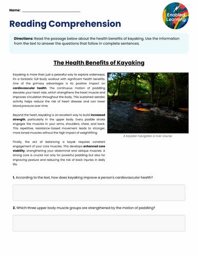 Year 6 SATS Style Comprehension based on Kayaking