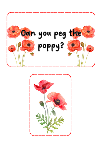 Remembrance Day - peg the poppy