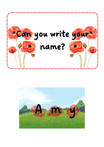 Remembrance Day - name writing