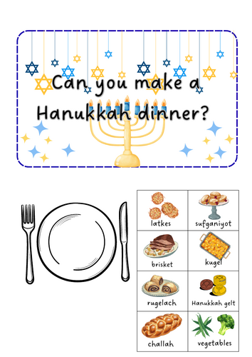 Hanukkah - Traditional dinner plate