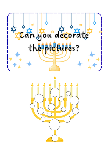Hanukkah - Loose parts decoration