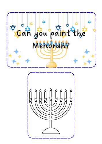 Hanukkah - Menorah painting