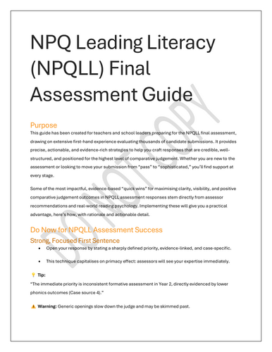 Ultimate NPQ Leading Literacy Assessment Guide – All the things you ...