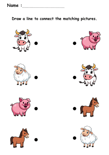Farm Matching Worksheets | Preschool & Kindergarten Printable Pack ...