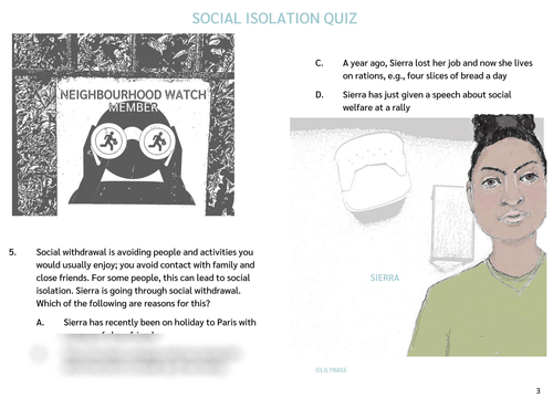 Relationships - Social Isolation Quiz, Worksheet and Lesson (UK ...