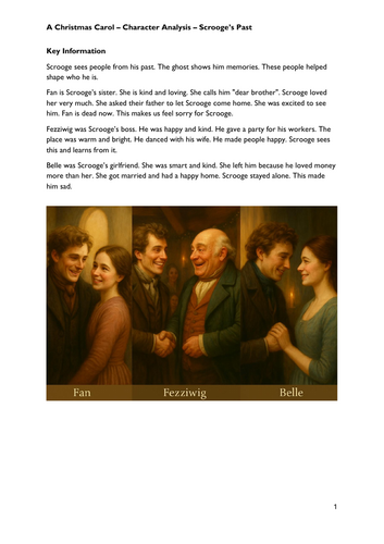 A Christmas Carol - Character Analysis - Scrooge's Past | Teaching ...