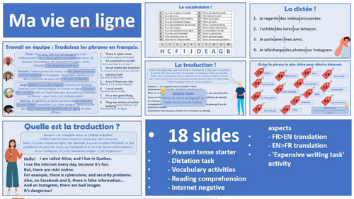 2026 French AQA GCSE: Module 1.1 - Ma vie en ligne | Teaching Resources