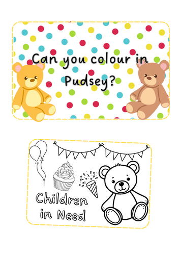 Pudsey - Colouring sheets