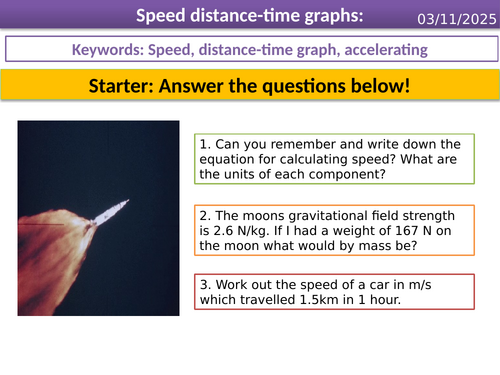 Smart Activate 3 - Speed, distance-time graphs