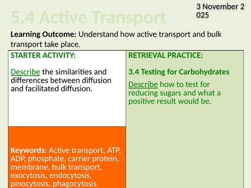 OCR Biology A- 5.4 Active Transport